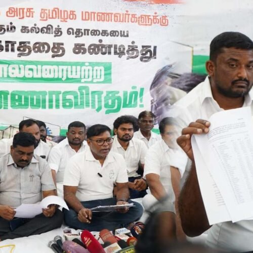 தமிழக மாணவர்களுக்காக உயிரே போனாலும் பரவாயில்லை – காங். எம்.பி. சசிகாந்த் உண்ணாவிரதம்!