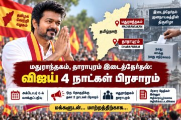 மதுராந்தகம், தாராபுரம் இடைத்தேர்தல்: முதல்வர் விஜய் 4 நாட்கள் பிரசாரம்!
