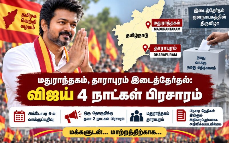 மதுராந்தகம், தாராபுரம் இடைத்தேர்தல்: முதல்வர் விஜய் 4 நாட்கள் பிரசாரம்! 1 file 00000000e1188207a6035791fa817071 மதுராந்தகம், தாராபுரம் இடைத்தேர்தல்: முதல்வர் விஜய் 4 நாட்கள் பிரசாரம்!